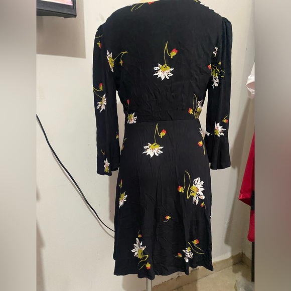 Free People Black and White Ruffled Wrap Dress - Picture 14 of 16